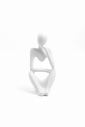 La Réflexion - Sculpture abstraite en résine blanche